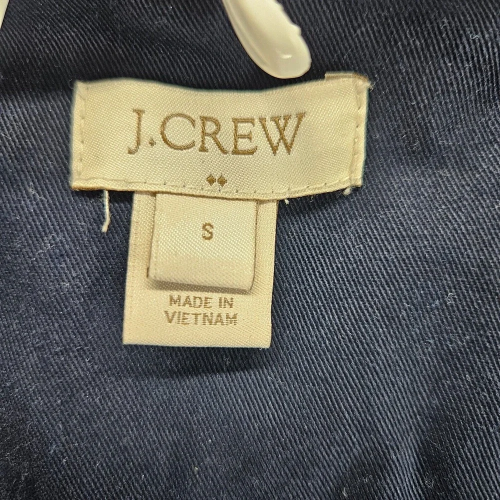 J Crew Women's Jacket Navy Blue Military Field Cargo Jacket‎ Small S Full Zip Up